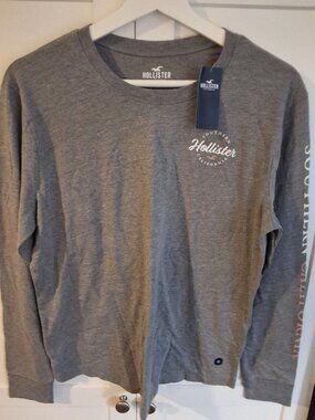 Hollister Long Sleeve Heather Grey Shirt